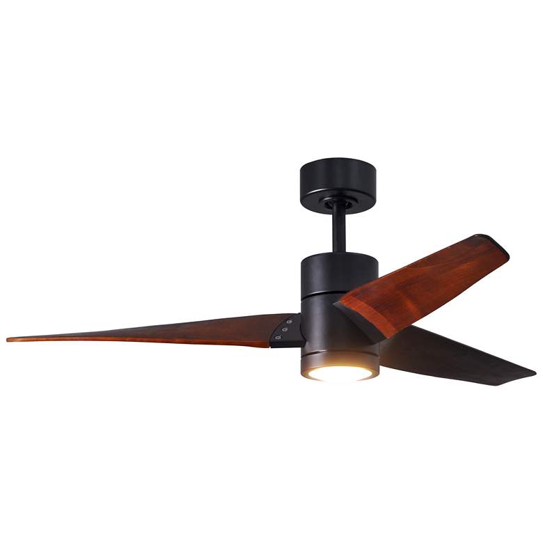 Image 1 52" Matthews Super Janet LED Black and Walnut 3-Blade Ceiling Fan