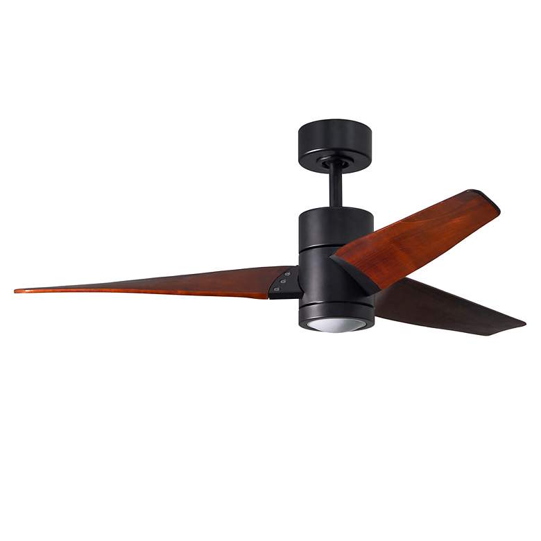 Image 2 52" Matthews Super Janet LED Black and Walnut 3-Blade Ceiling Fan more views