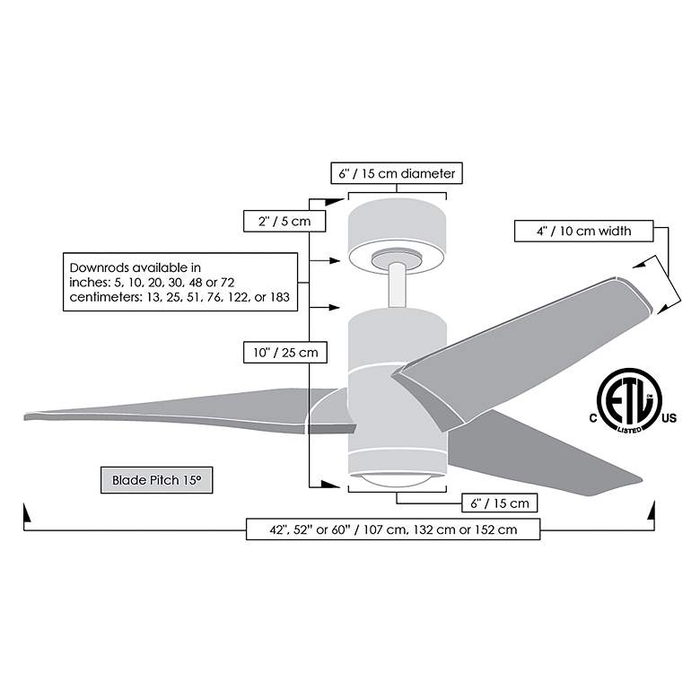 Image 4 52" Matthews Super Janet LED Black and White Ceiling Fan more views