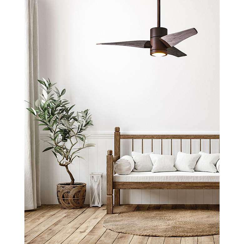 Image 2 52" Matthews Super Janet LED Bronze Barnwood Ceiling Fan more views