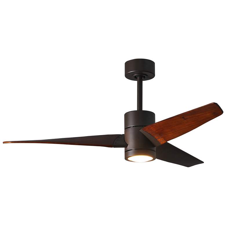 Image 1 52" Matthews Super Janet LED Bronze Walnut 3-Blade Ceiling Fan