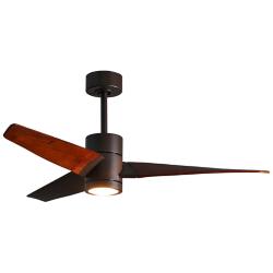 52" Matthews Super Janet LED Bronze Walnut 3-Blade Ceiling Fan
