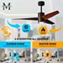 5_52" Matthews Super Janet LED Bronze Walnut 3-Blade Ceiling Fan more views