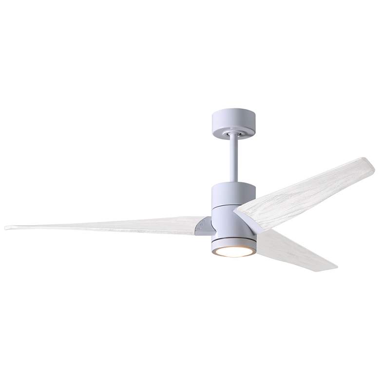 Image 1 52" Matthews Super Janet LED Gloss White Barnwood 3-Blade Ceiling Fan