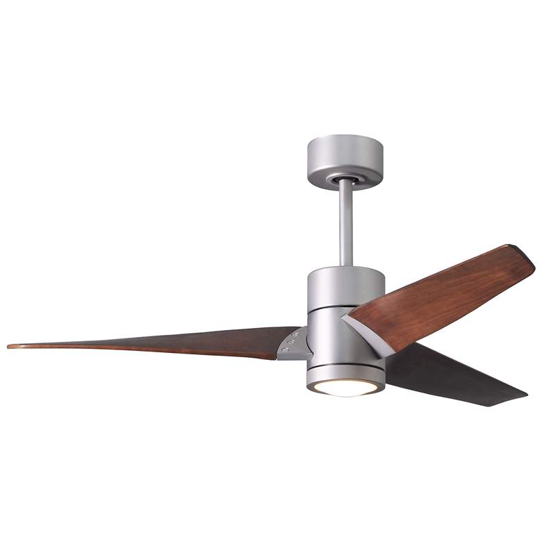 Image 1 52 inch Matthews Super Janet LED Silver Walnut 3-Blade Ceiling Fan