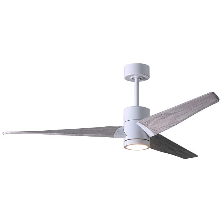 Image 1 52" Matthews Super Janet LED White and Barnwood 3-Blade Ceiling Fan