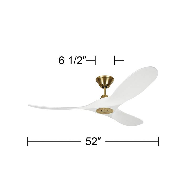 Image 4 52" Maverick II Brass White DC Ceiling Fan with Remote more views