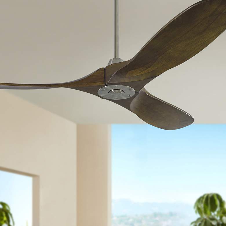Image 1 52 inch Maverick II Brushed Steel Damp Ceiling Fan with Remote
