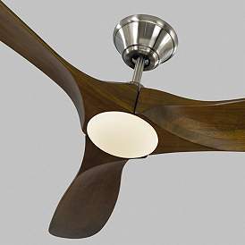 Image3 of 52" Maverick II Brushed Steel LED Damp Rated Ceiling Fan with Remote more views