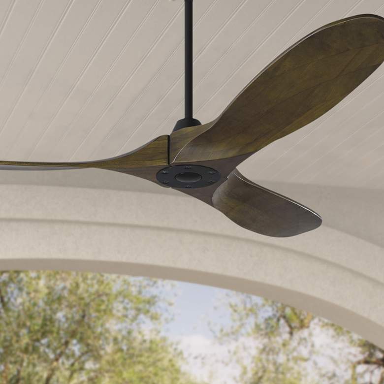 Image 1 52 inch Maverick II Dark Walnut Damp Rated DC Ceiling Fan with Remote