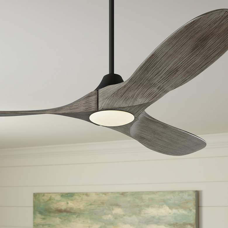 Image 1 52 inch Maverick II Oak Pewter Modern Ceiling Fan with Remote