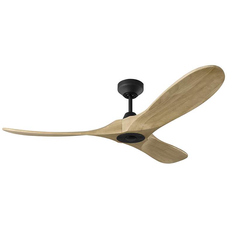 Image 1 52" Maverick Midnight Black and Natural Honey Ceiling Fan