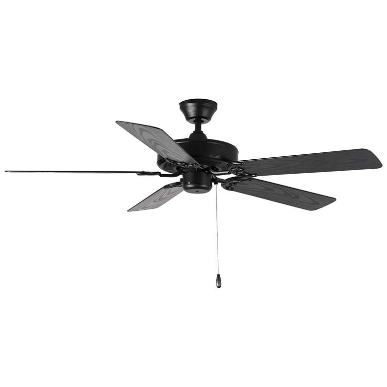 Image 1 52 inch Maxim Basic-Max Black and Walnut Ceiling Fan with Pull Chain