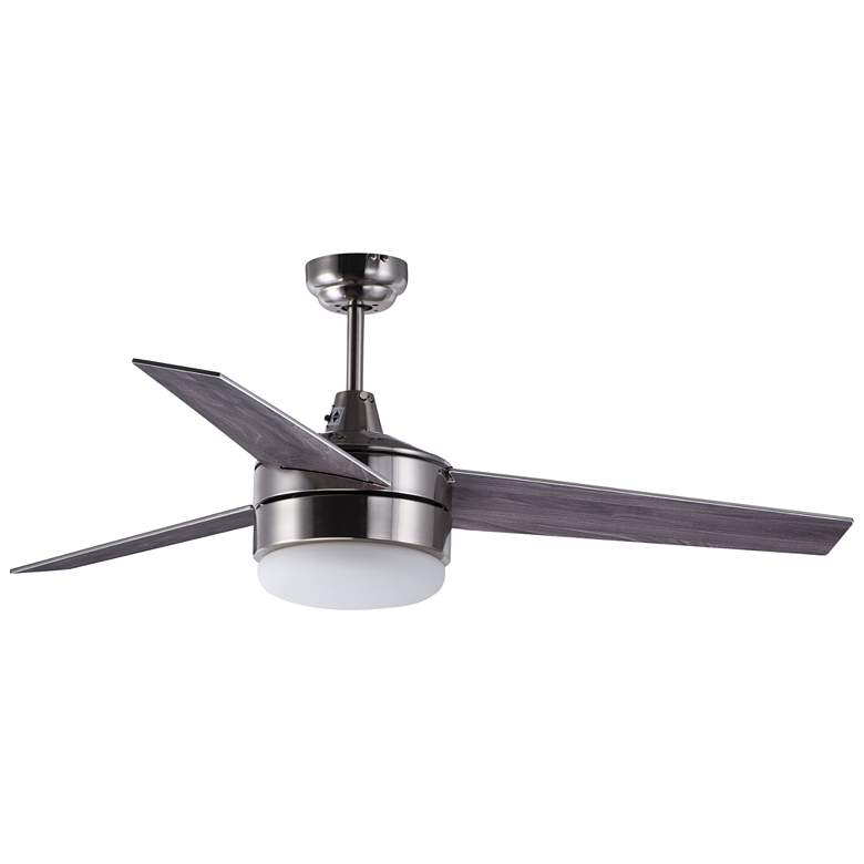 Image 1 52 inch Maxim Basic-Max Satin Nickel Black 2-Light Indoor Ceiling Fan