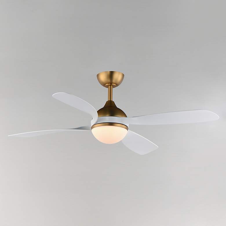 Image 2 52" Maxim Bola Natural Aged Brass Indoor Fan w LED Light Kit more views