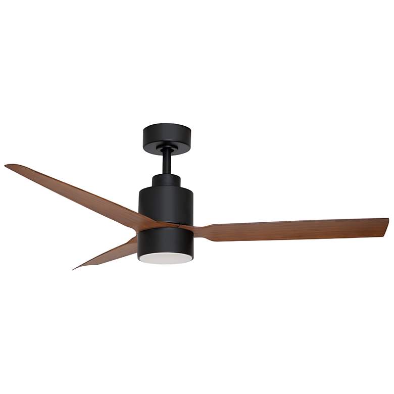Image 1 52" Maxim Falcon AC Damp Black/Walnut In/Out Fan w LED Light Kit