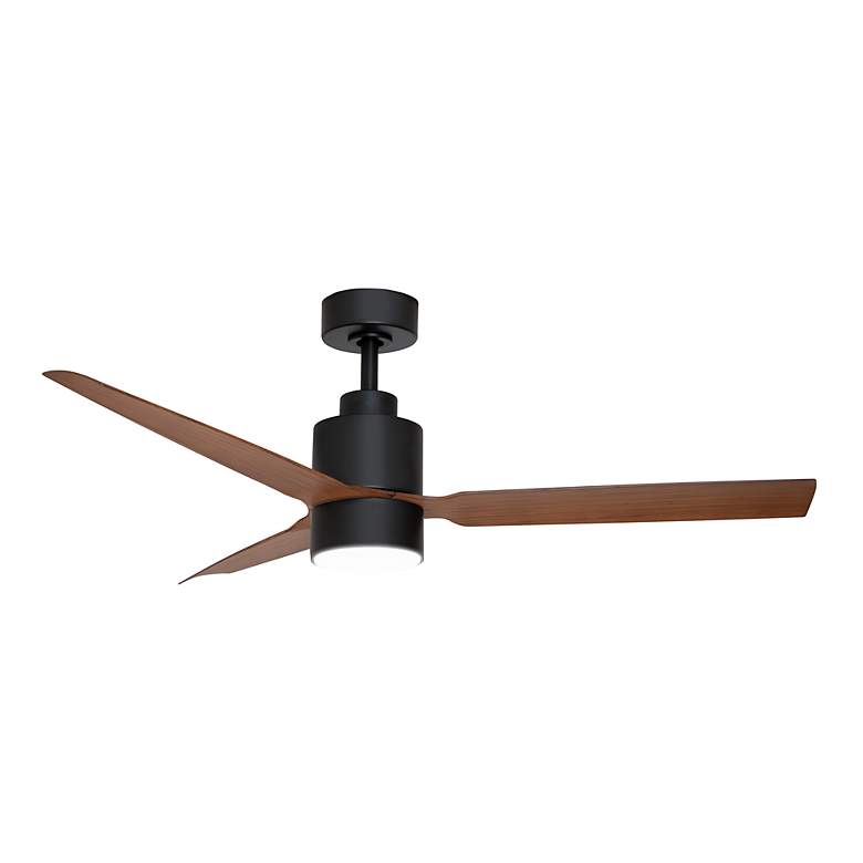 Image 2 52" Maxim Falcon AC Damp Black/Walnut In/Out Fan w LED Light Kit more views