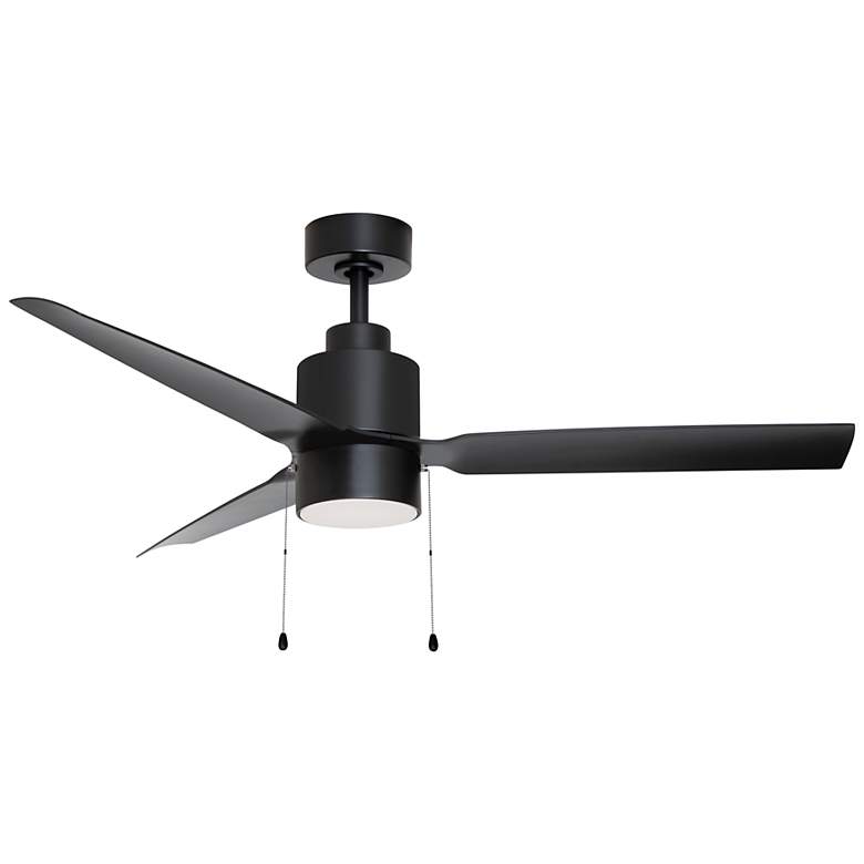 Image 1 52" Maxim Falcon Pull Chain Black In/Outdoor Fan w LED Light