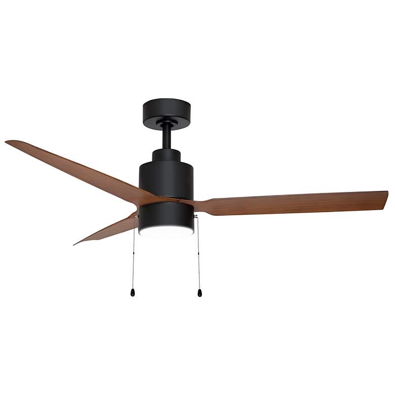 Image 2 52" Maxim Falcon Pull Chain Black/Walnut In/Outdoor Fan w LED Light more views