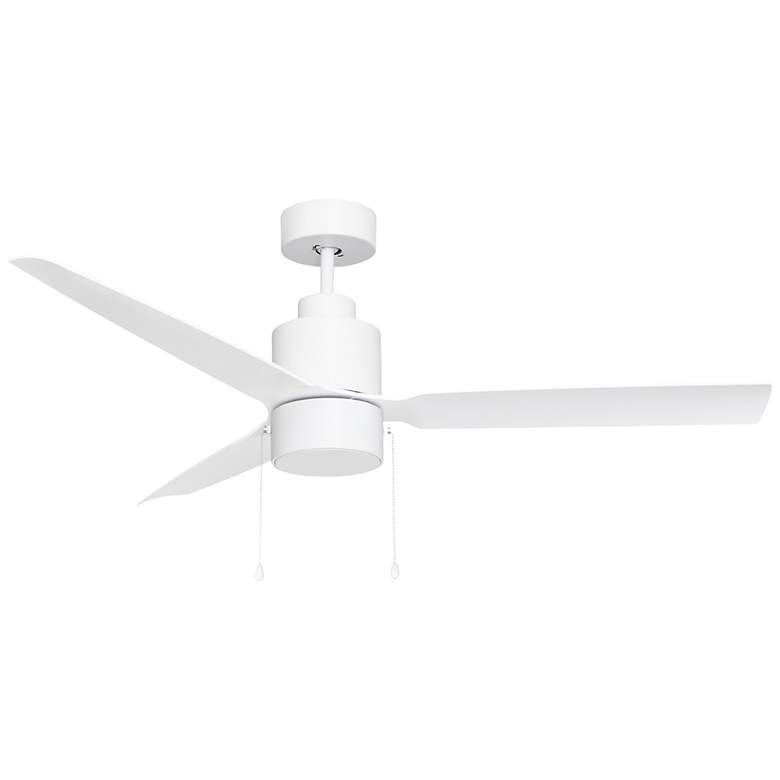 Image 1 52" Maxim Falcon Pull Chain Matte White In/Outdoor Fan w LED Light
