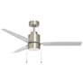 1_52" Maxim Falcon Pull Chain Satin Nickel In/Outdoor Fan w LED Light