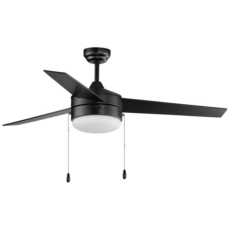 Image 1 52 inch Maxim Trio LED 3-Blade Black Finish Hugger Pull Chain Ceiling Fan