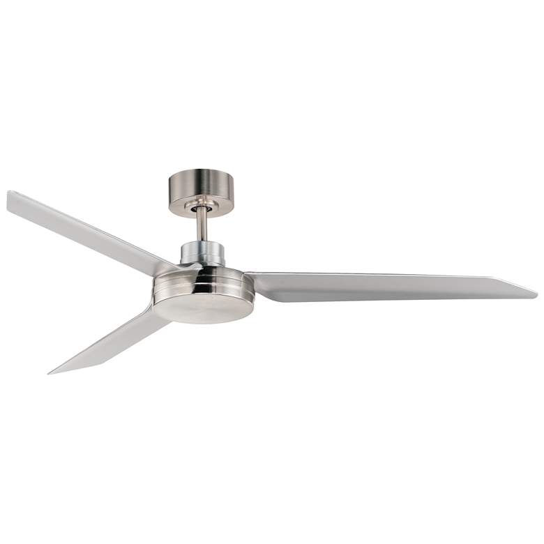 Image 1 52 inch Maxim Ultra Slim Outdoor Brushed Nickel Finish 3-Blade Ceiling Fan