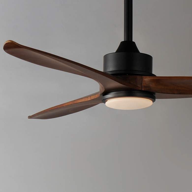 Image 3 52" Maxim Woodwind Black Solid Wood Blades LED Ceiling Fan more views