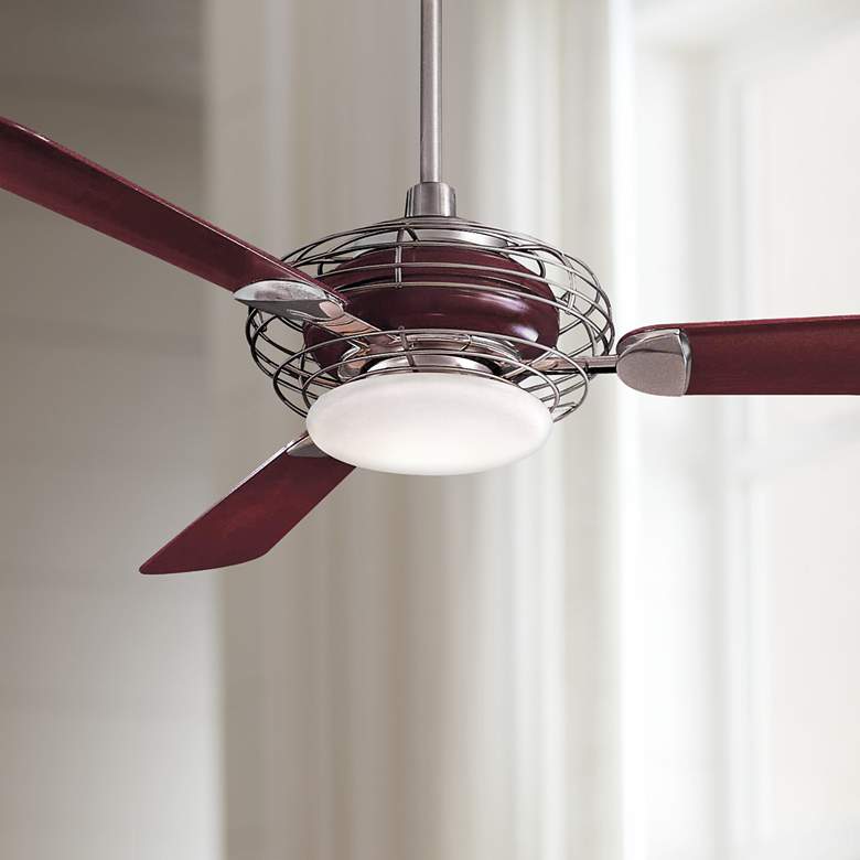 Image 1 52 inch Minka Aire Acero Brushed Steel Finish Ceiling Fan