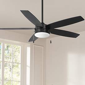 Image1 of 52" Minka Aire Airetor Coal Black LED Ceiling Fan with Pull Chain