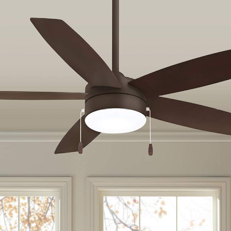 Image 1 52" Minka Aire Airetor Oil-Rubbed Bronze LED Pull Chain Ceiling Fan