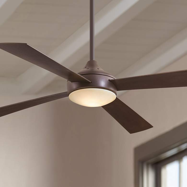 Image 1 52 inch Minka Aire Aluma Bronze LED Ceiling Fan with Wall Control