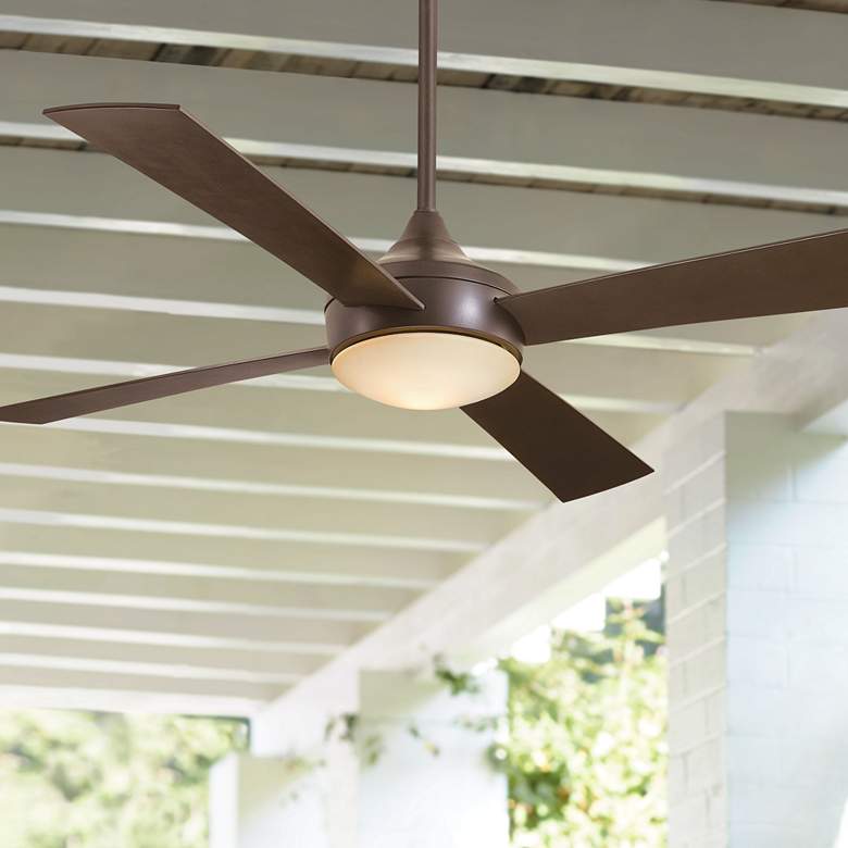 Image 1 52 inch Minka Aire Aluma Bronze LED Wet Rated Ceiling Fan with Remote