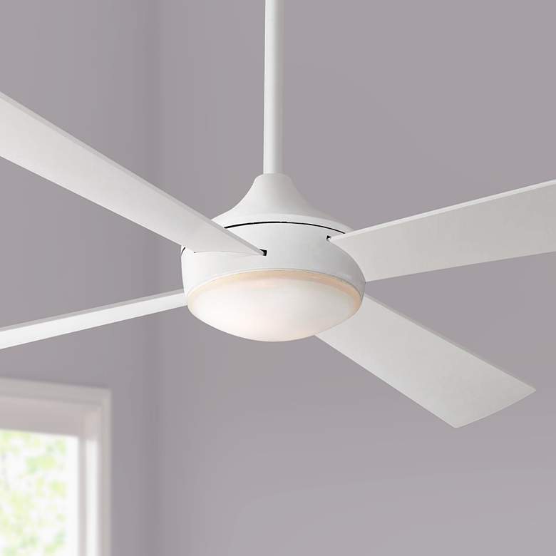Image 1 52" Minka Aire Aluma Flat White Ceiling Fan