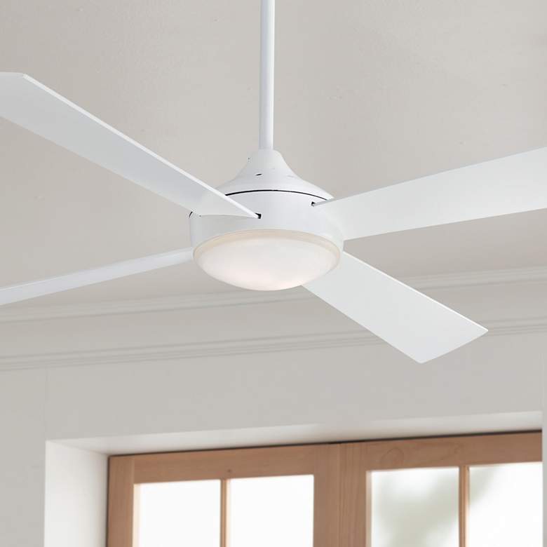 Image 1 52 inch Minka Aire Aluma Flat White LED Ceiling Fan with Wall Control