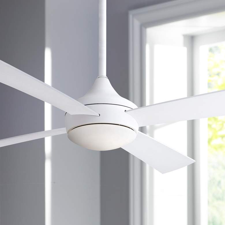 Image 1 52" Minka Aire Aluma Wet Flat White Ceiling Fan