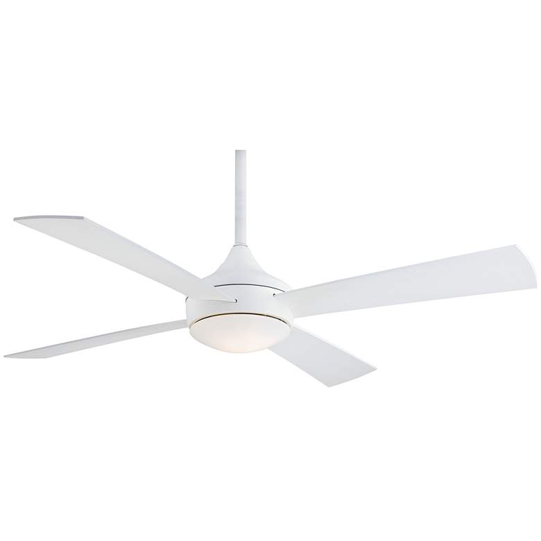 Image 1 52 inch Minka Aire Aluma Wet Flat White Modern LED Ceiling Fan with Remote