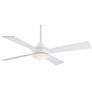 52" Minka Aire Aluma Wet Flat White Modern LED Ceiling Fan with Remote