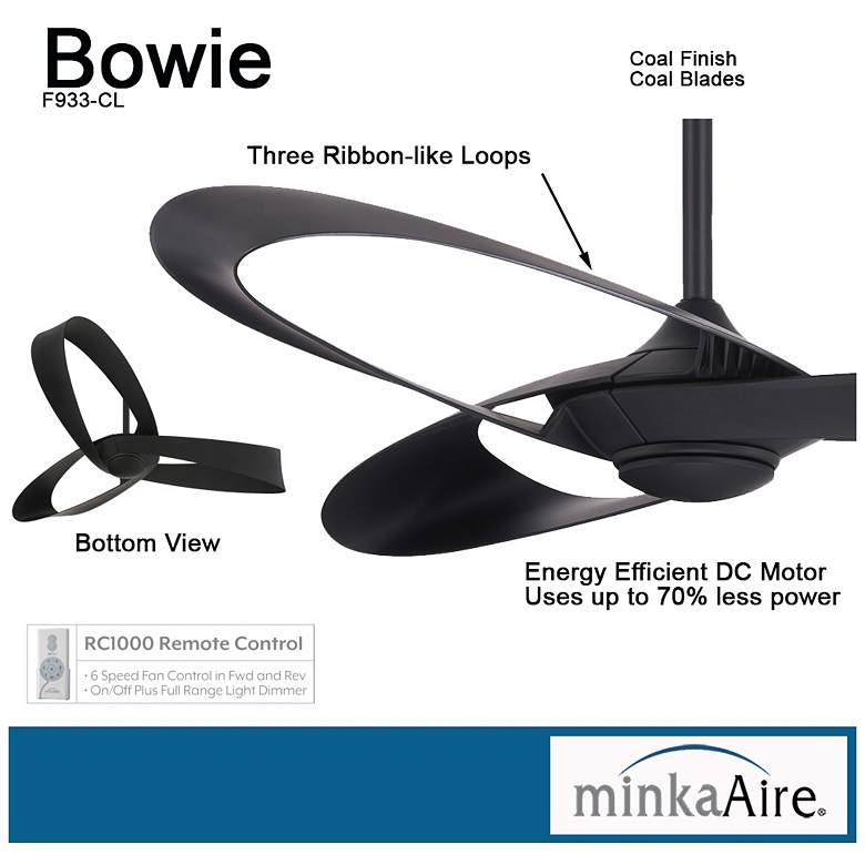 Image 4 52" Minka Aire Bowie Coal Indoor Ceiling Fan with Remote more views