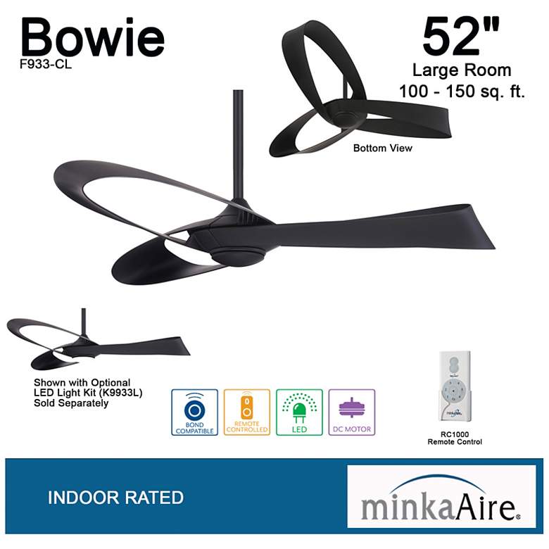 Image 6 52" Minka Aire Bowie Coal Indoor Ceiling Fan with Remote more views