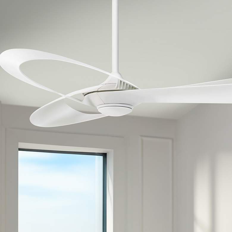 Image 1 52" Minka Aire Bowie Flat White Indoor Ceiling Fan with Remote