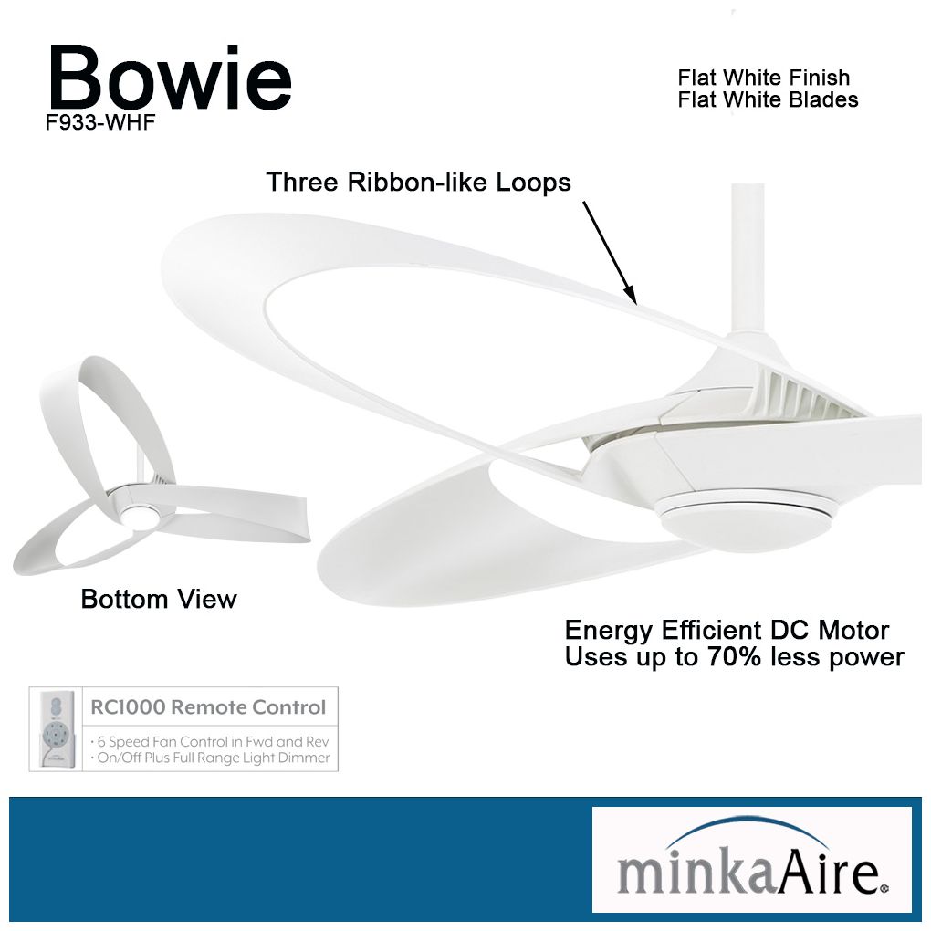 52" Minka Aire Bowie Flat White Indoor Ceiling Fan with Remote