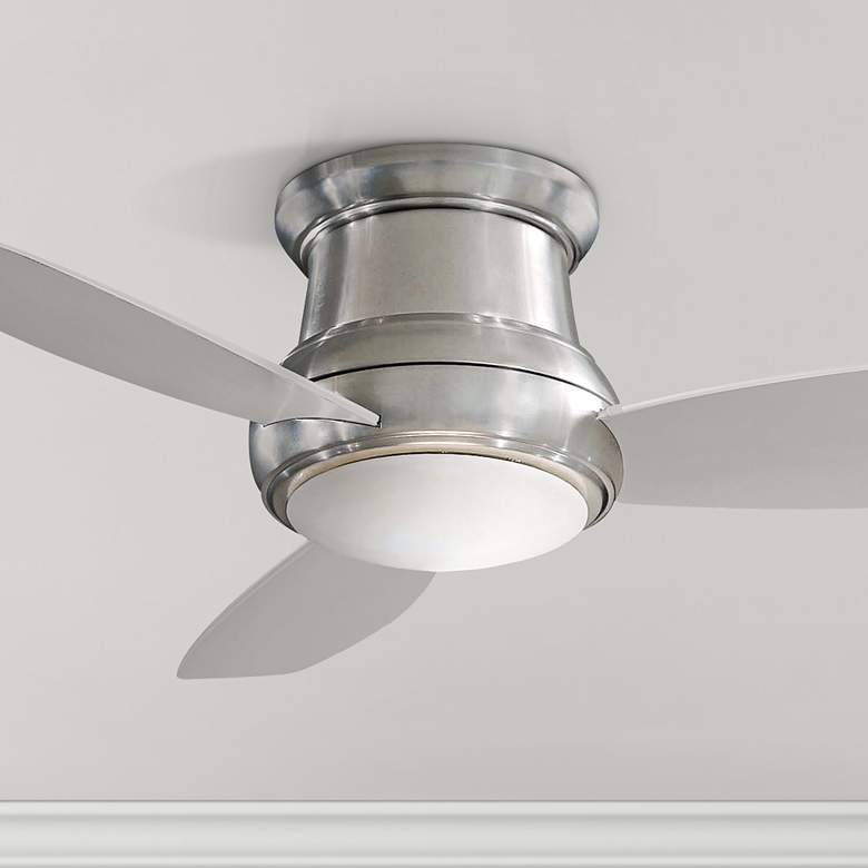 Image 1 52" Minka Aire Concept II Nickel Flushmount LED Fan with Remote