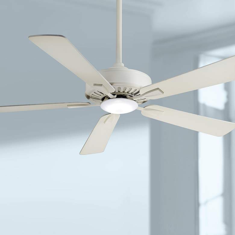 Image 1 52 inch Minka Aire Contractor Bone White LED Ceiling Fan with Remote