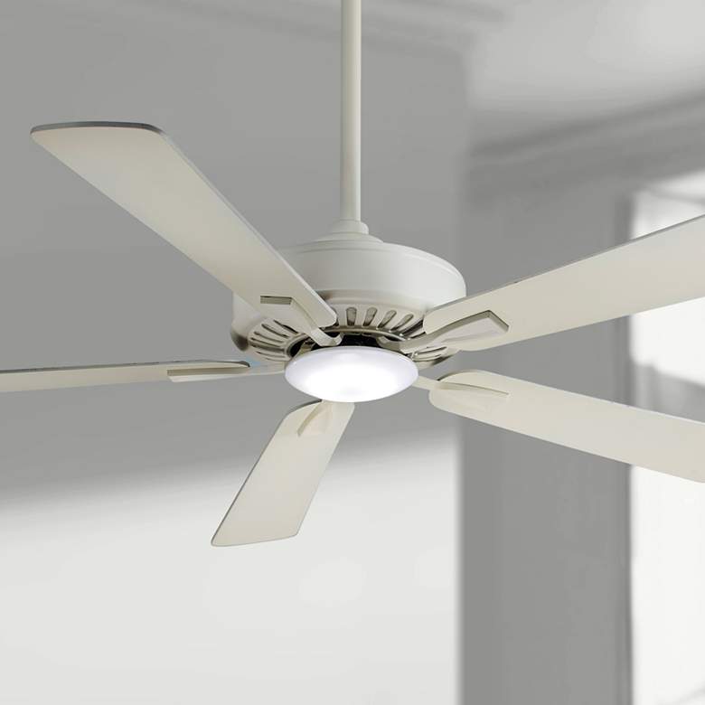 Image 1 52 inch Minka Aire Contractor Bone White LED Ceiling Fan with Remote