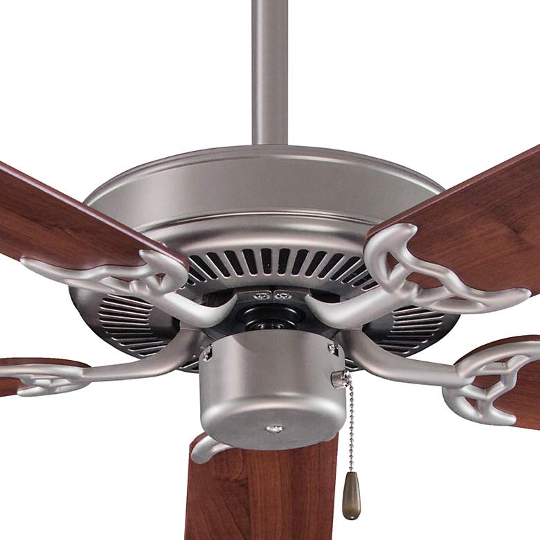 Image 2 52 inch Minka Aire Contractor Brushed Steel Walnut Fan with Pull Chain more views