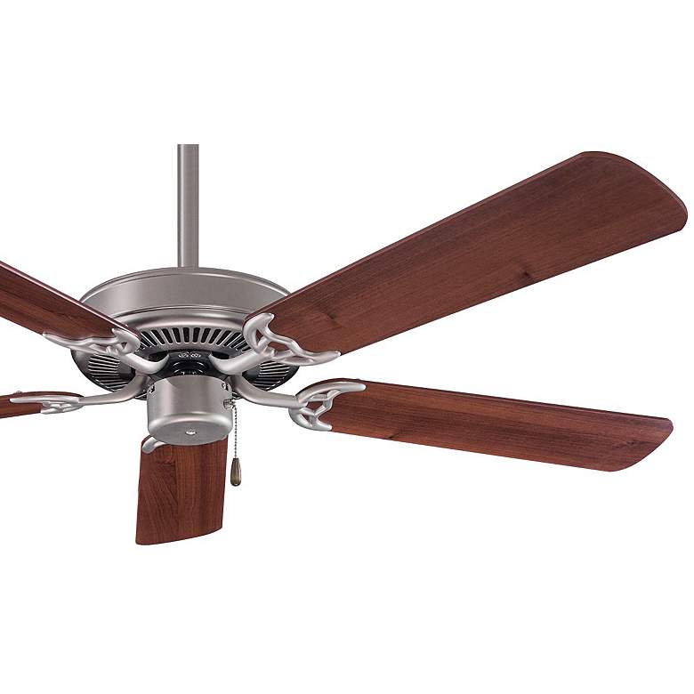 Image 3 52" Minka Aire Contractor Brushed Steel Walnut Fan with Pull Chain more views