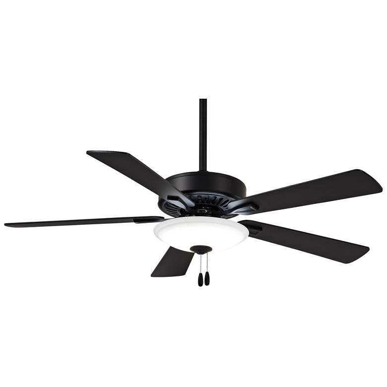 Image 2 52 inch Minka Aire Contractor Coal Black LED Ceiling Fan with Pull Chain