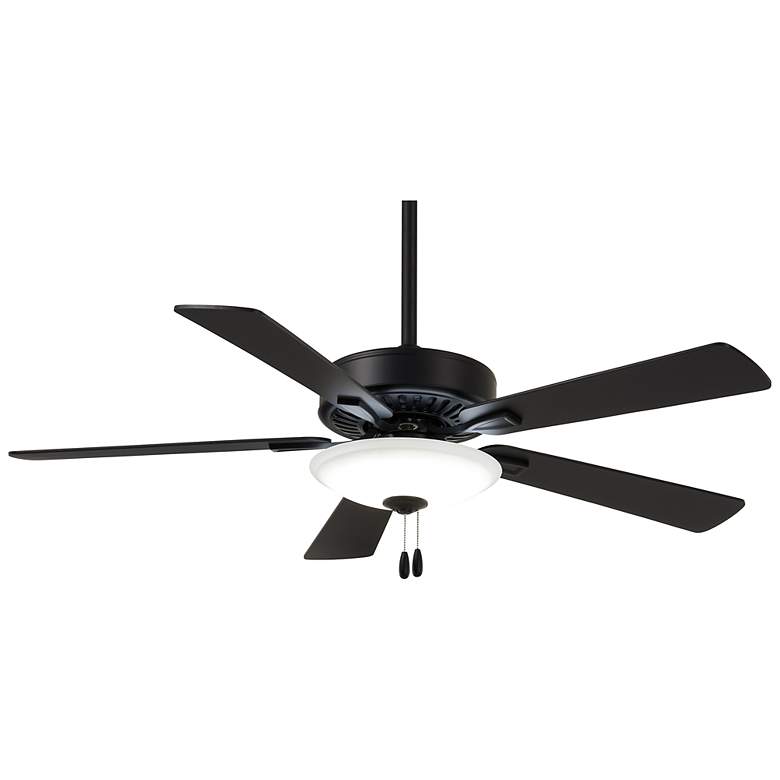 Image 2 52 inch Minka Aire Contractor Coal Black LED Ceiling Fan with Pull Chain