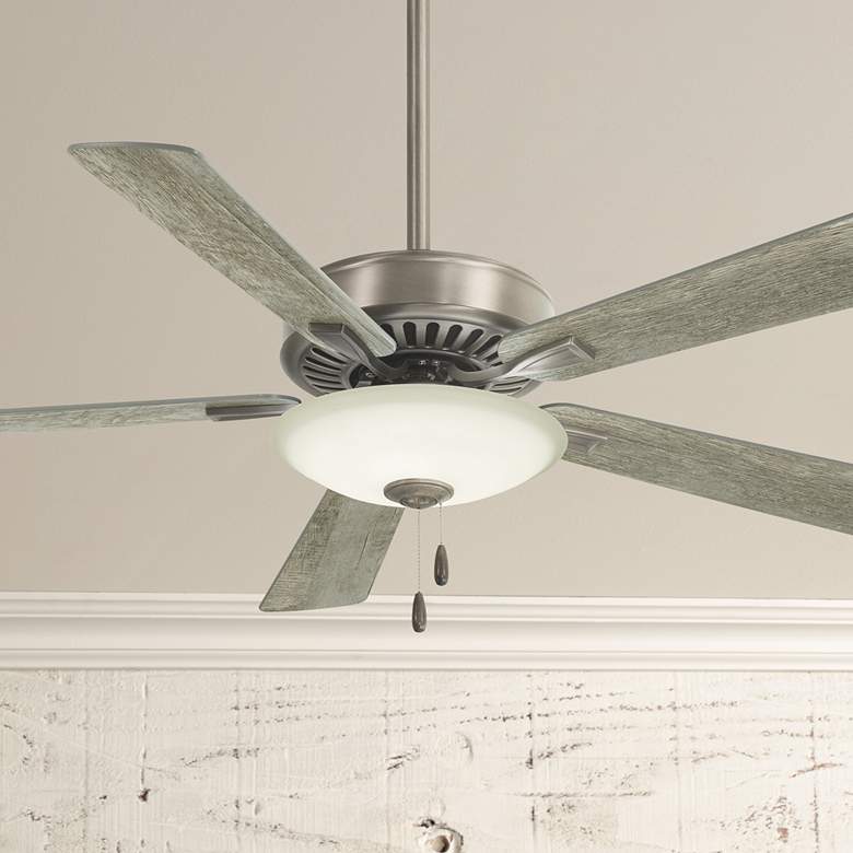 Image 1 52" Minka Aire Contractor Nickel and Gray LED Pull Chain Ceiling Fan